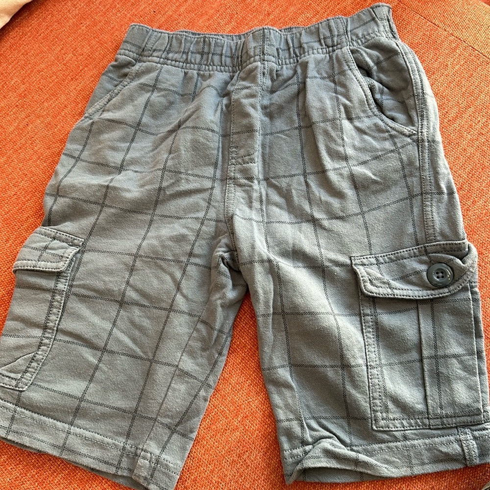 Tea Collection sz 6 Cargo Windowain Plaid Blue Shorts